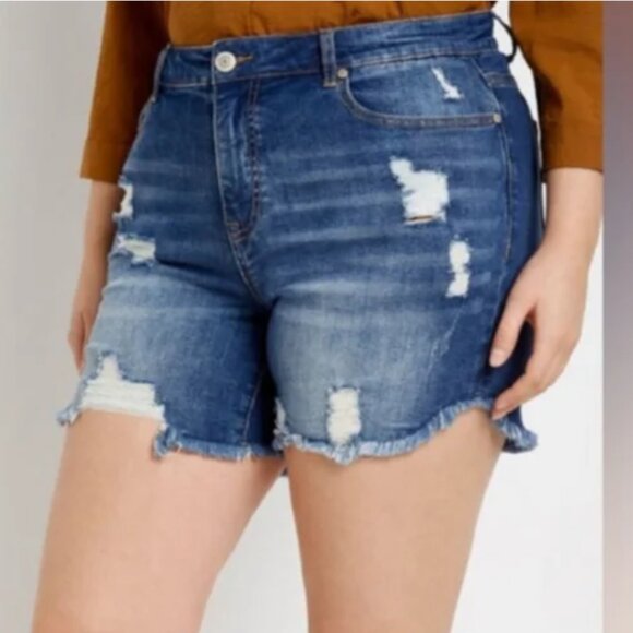 Eloquii Pants - Eloquii Distressed Denim Shorts NWT